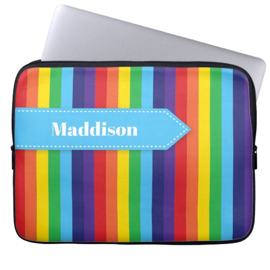 Rainbow Strip Electronics Sleeve mit Name (Vorderseite)