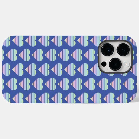 Rainbow Strip Herzmuster Pastellblau Liebe Case-Mate iPhone Hülle (Rückseite (Horizontal))