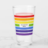 Rainbow Strip Individuellen Namens Brew Glas (Rückseite)