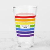 Rainbow Strip Individuellen Namens Brew Glas (Vorderseite)