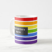 Rainbow Strip Individuellen Namens Brew Kaffeetasse (Vorderseite Links)
