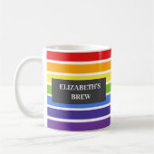 Rainbow Strip Individuellen Namens Brew Kaffeetasse (Links)