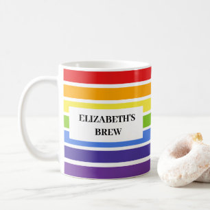 Rainbow Strip Individuellen Namens Brew Kaffeetasse