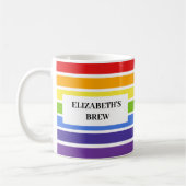 Rainbow Strip Individuellen Namens Brew Kaffeetasse (Links)