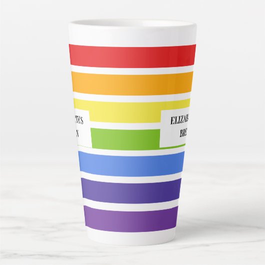 Rainbow Strip Individuellen Namens Brew Milchtasse (Vorderseite)