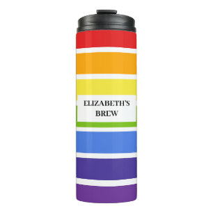 Rainbow Strip Individuellen Namens Brew Thermosbecher