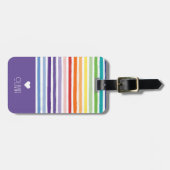 Rainbow Strip Monogram Heart Gepäckanhänger (Vorderseite horizontal)