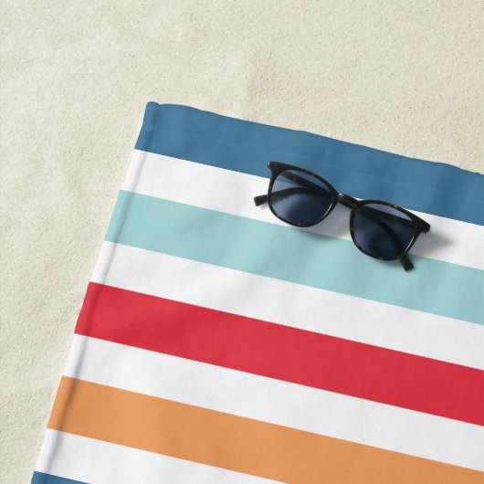 Rainbow Strip Monogram Heart Strandtuch (Beispiel)