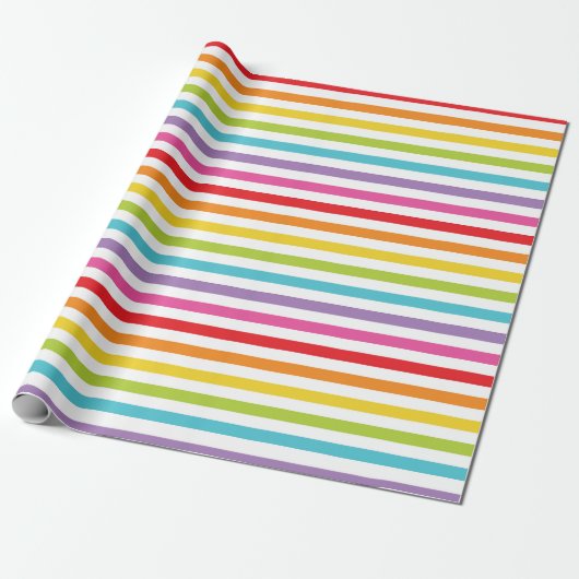 Rainbow Strip Party Wrapping Paper Geschenkpapier (Ungerollt)