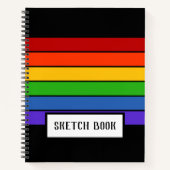 Rainbow Strip Sketch Sketchbook Schwarz Notizblock (Vorderseite)