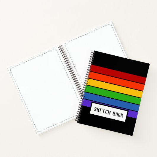 Rainbow Strip Sketch Sketchbook Schwarz Notizblock (Innenseite)