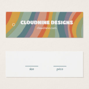 Rainbow Stripe Closing Size Price Hangtag Card