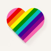 Rainbow Stripe Kinderherz Notizblock (Vorderseite)