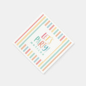 Rainbow Stripe lasse Party Geburtstagsparty Serviette (Ecke)