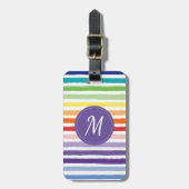 Rainbow Stripe Monogramm Gepäckanhänger (Vorderseite vertikal)