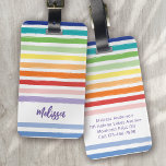 Rainbow Stripe Monogramm Gepäckanhänger<br><div class="desc">Stilreisen mit diesem modernen Design</div>