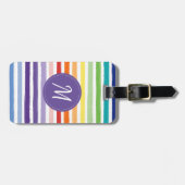 Rainbow Stripe Monogramm Gepäckanhänger (Vorderseite horizontal)