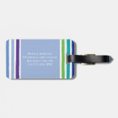 Rainbow Stripe Monogramm Gepäckanhänger (Rückseite horizontal)
