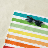 Rainbow Stripe Monogramm Strandtuch (Beispiel)