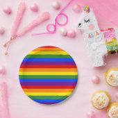 Rainbow Stripe Muster Pride Party Pappteller (Party)