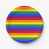 Rainbow Stripe Muster Pride Party Pappteller (Vorderseite)