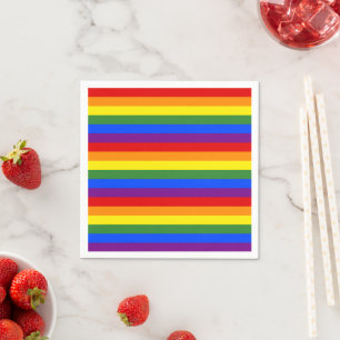 Rainbow Stripe Muster Pride Party Serviette