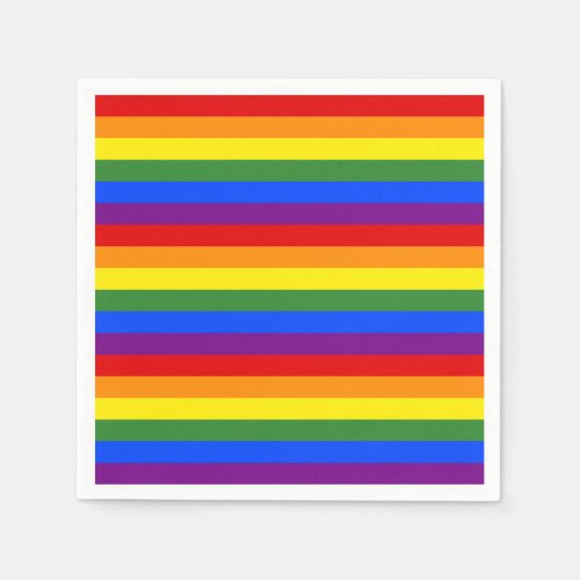 Rainbow Stripe Muster Pride Party Serviette (Vorderseite)