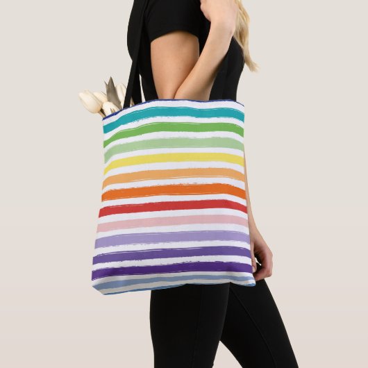 Rainbow Stripe Muster Tasche (Von Nahem)