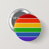 Rainbow Stripe Pride Button (Vorne & Hinten)