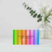Rainbow Stripe Sheen Business Card Visitenkarte (Stehend Vorderseite)