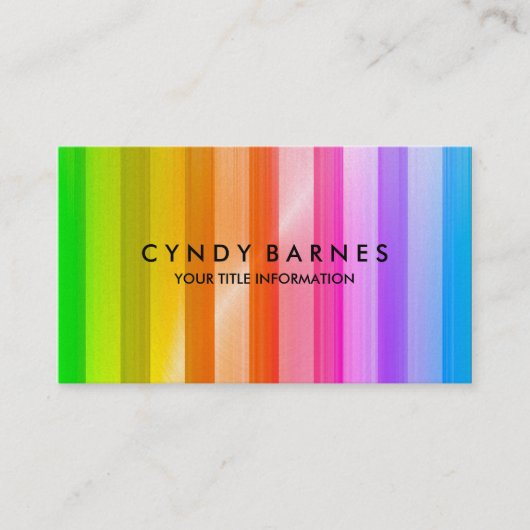 Rainbow Stripe Sheen Business Card Visitenkarte (Vorderseite)