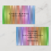 Rainbow Stripe Sheen Business Card Visitenkarte (Vorne/Hinten)