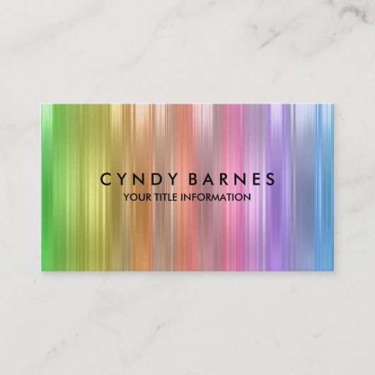 Rainbow Stripe Sheen Business Card Visitenkarte (Vorderseite)