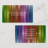Rainbow Stripe Sheen Business Card Visitenkarte (Vorne/Hinten)