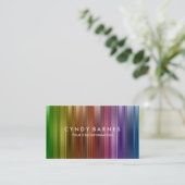 Rainbow Stripe Sheen Business Card Visitenkarte (Stehend Vorderseite)