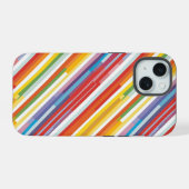 Rainbow Stripe Swirl iPhone 15 Hülle (Rückseite (Horizontal))