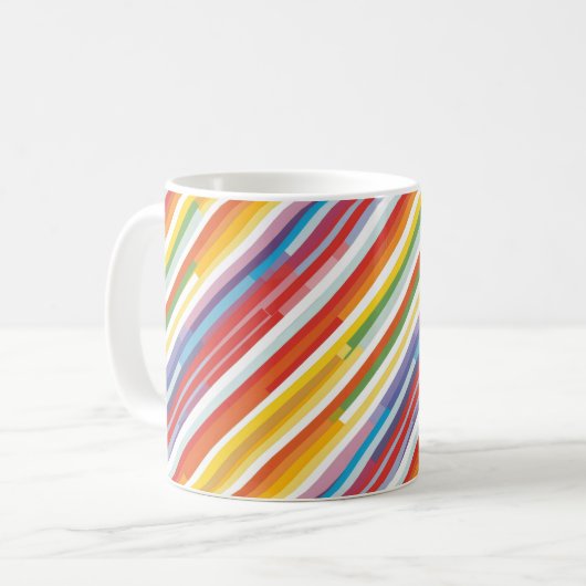 Rainbow Stripe Swirl Kaffeetasse (Vorderseite Links)