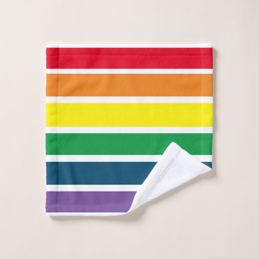 Rainbow Striped Badhandtuch Set (Waschlappen)