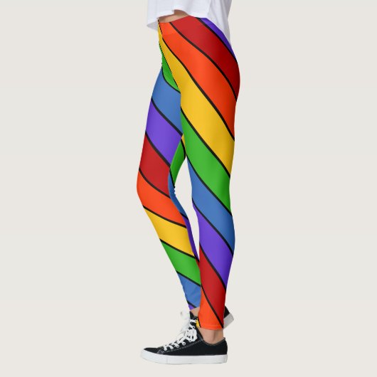 Rainbow Striped Diagonal Leggings (Links)
