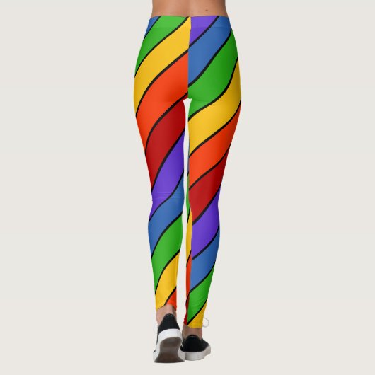 Rainbow Striped Diagonal Leggings (Rückseite)