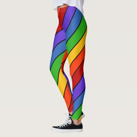 Rainbow Striped Diagonal Leggings (Links)