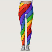 Rainbow Striped Diagonal Leggings (Vorderseite)