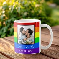 Rainbow Striped Foto LGBTQ Hochzeitstag