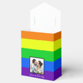 Rainbow Striped Gay Pride Foto LGBTQ Hochzeit Geschenkschachtel (Geöffnet)