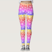 Rainbow Striped Organic Pebble Dot Pattern Leggings (Vorderseite)