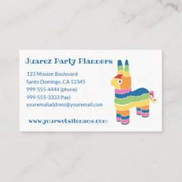 Rainbow Striped Pinata Party Planners Visitenkarte