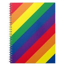 Rainbow Striped Spiral Notebook im Stil der 80er J