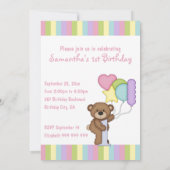 Rainbow Stripes and Balloons Einladung (Rückseite)