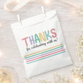 Rainbow Stripes Baby Dusche Dank Geschenktütchen (Ausgeschnitten)