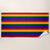 Rainbow Stripes Beach Handtuch (Vorderseite)